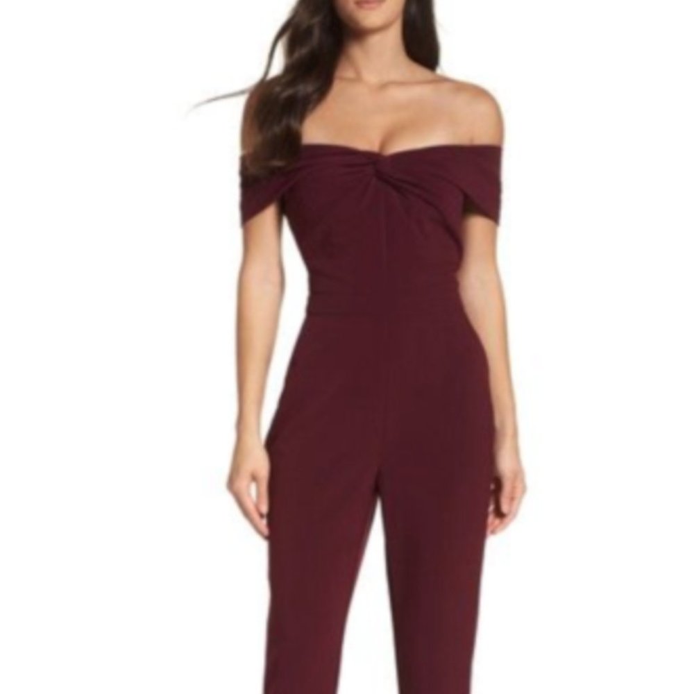Adelyn Rae off the shoulder Karlie jumpsuit